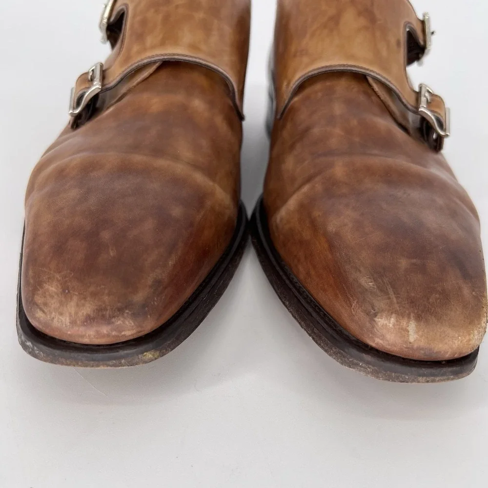 Magnanni Miro Double Monk Strap Mens 12M Brown Leather Oxford Shoes Dress #13274